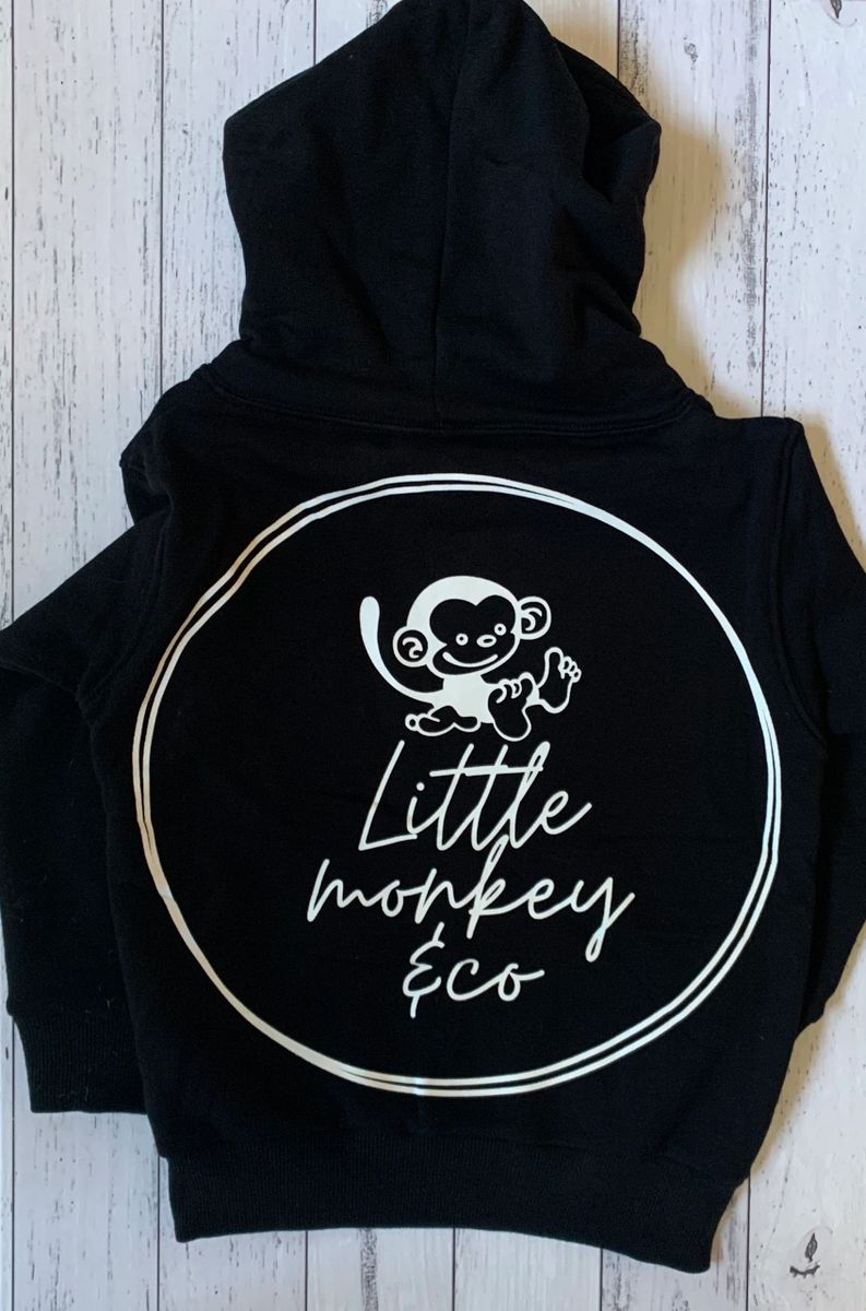 Black Little Monkey Hoodie - baby/toddler