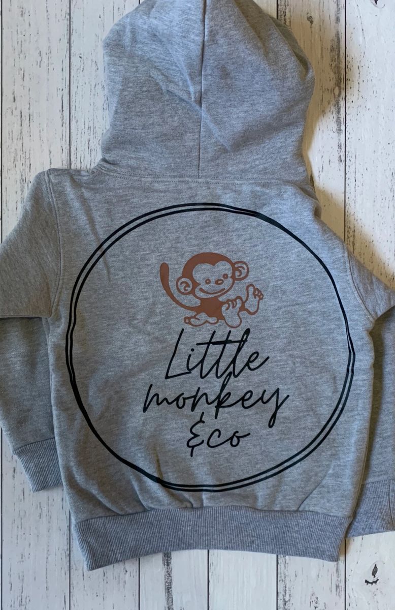 Grey Little Monkey Hoodie - baby/toddler