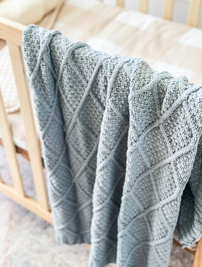 Cornflour Organic Knitted Blanket