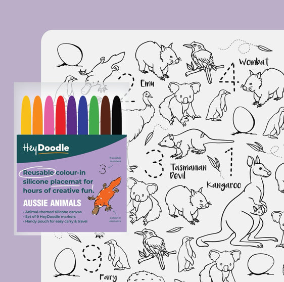 Silicone Reusable Placemat - Hey Doodle
