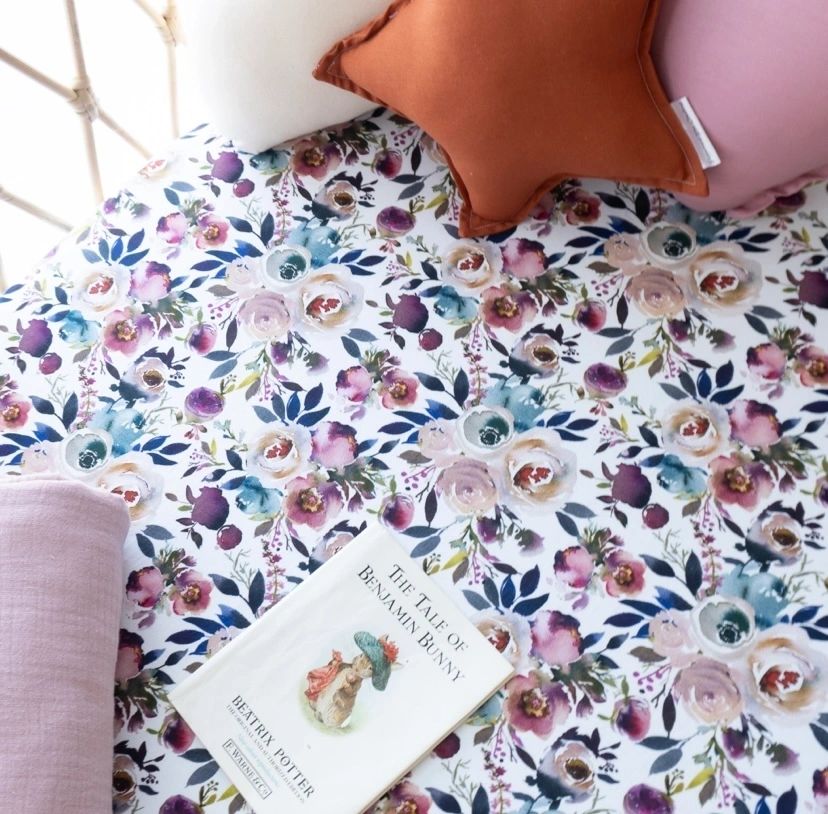 Wynter Floral Bassinet Sheet / Change Mat Cover