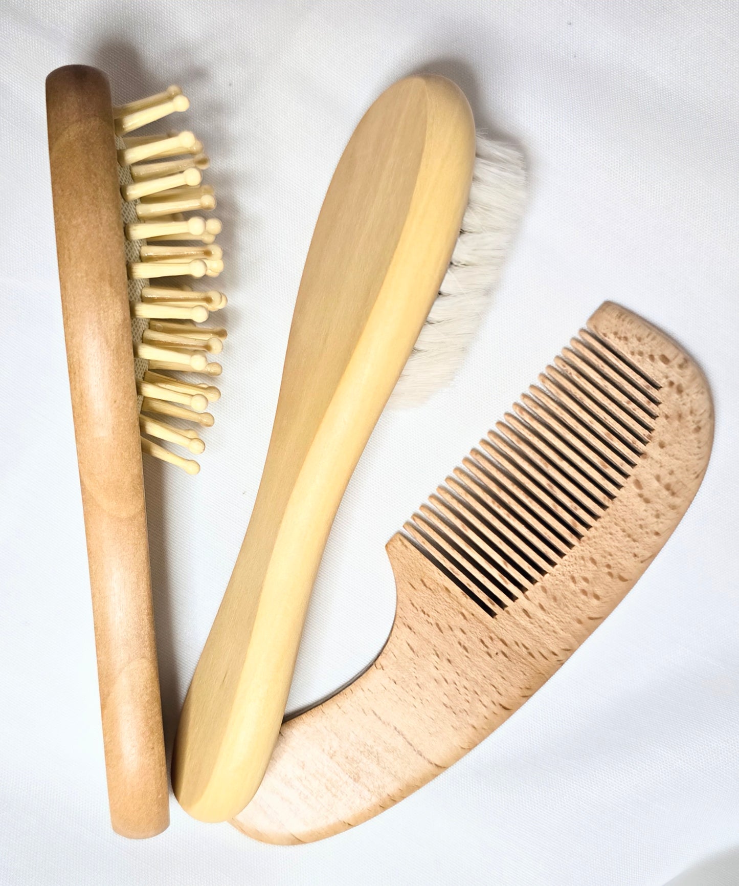 Wooden Brush & Comb 3pc Set