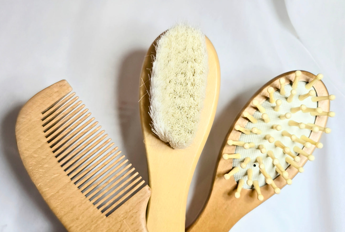 Wooden Brush & Comb 3pc Set