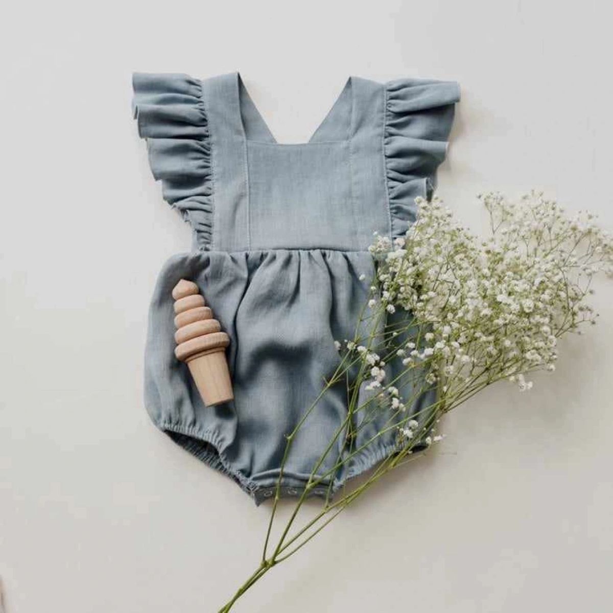 Blue Flutter Romper