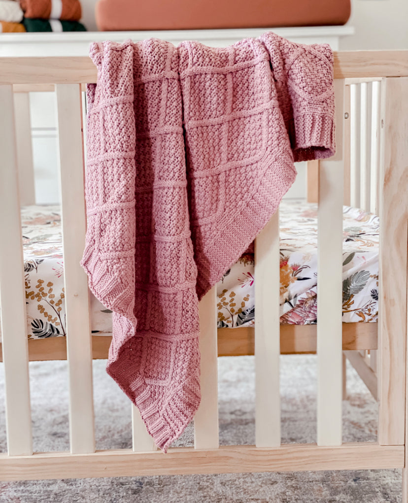 Rose Organic Knitted Blanket