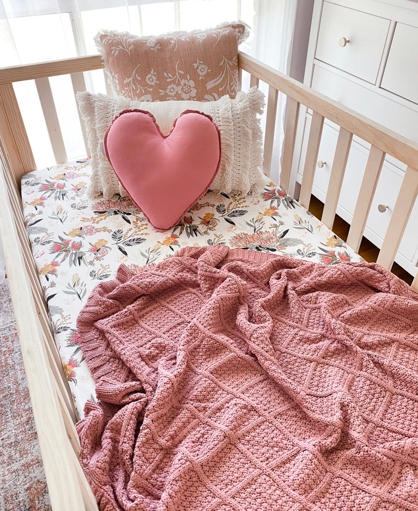 Rose Organic Knitted Blanket