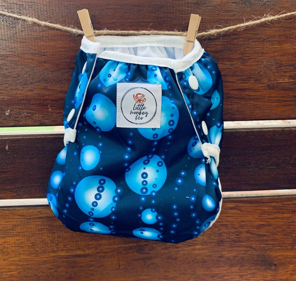 REUSABLE SWIM NAPPY ~ Blue Bubbles