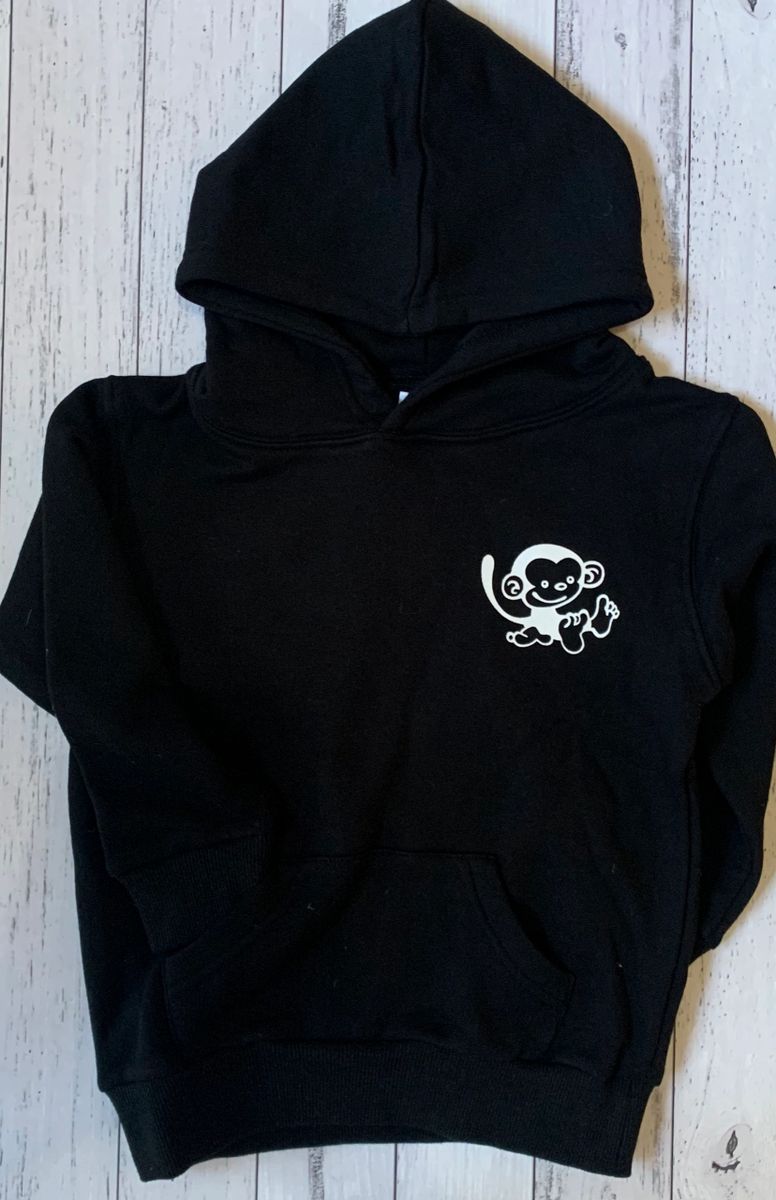 Black Little Monkey Hoodie