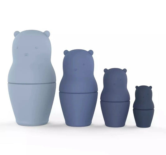 Silicone Bear Stackers - Blue & Pink