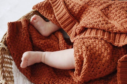 Cinnamon Organic Knitted Blanket