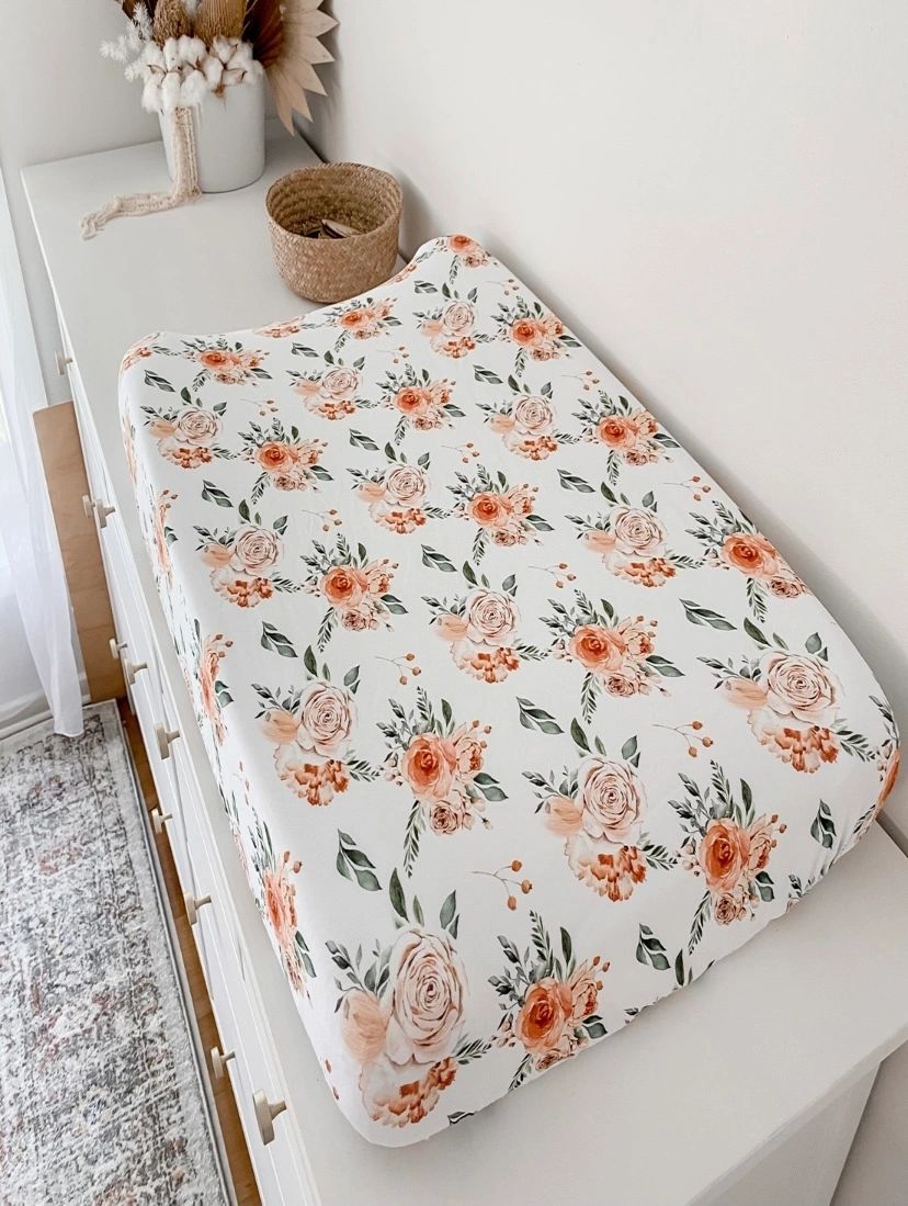 Caramel Rose Bassinet Sheet / Change Mat Cover