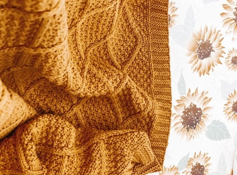 Honey Organic Knitted Blanket