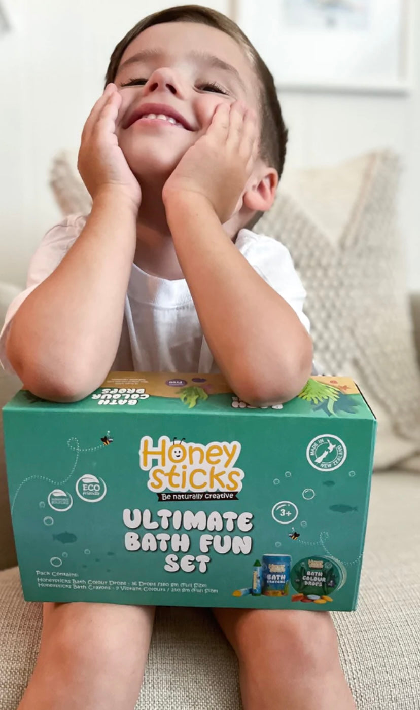 Honeysticks Ultimate Bath Fun Set - Non Toxic Bath Crayons (7 Pack