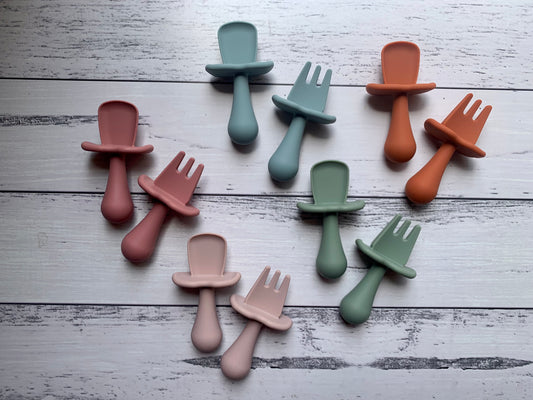 Chubby Silicone Fork & Spoon Set