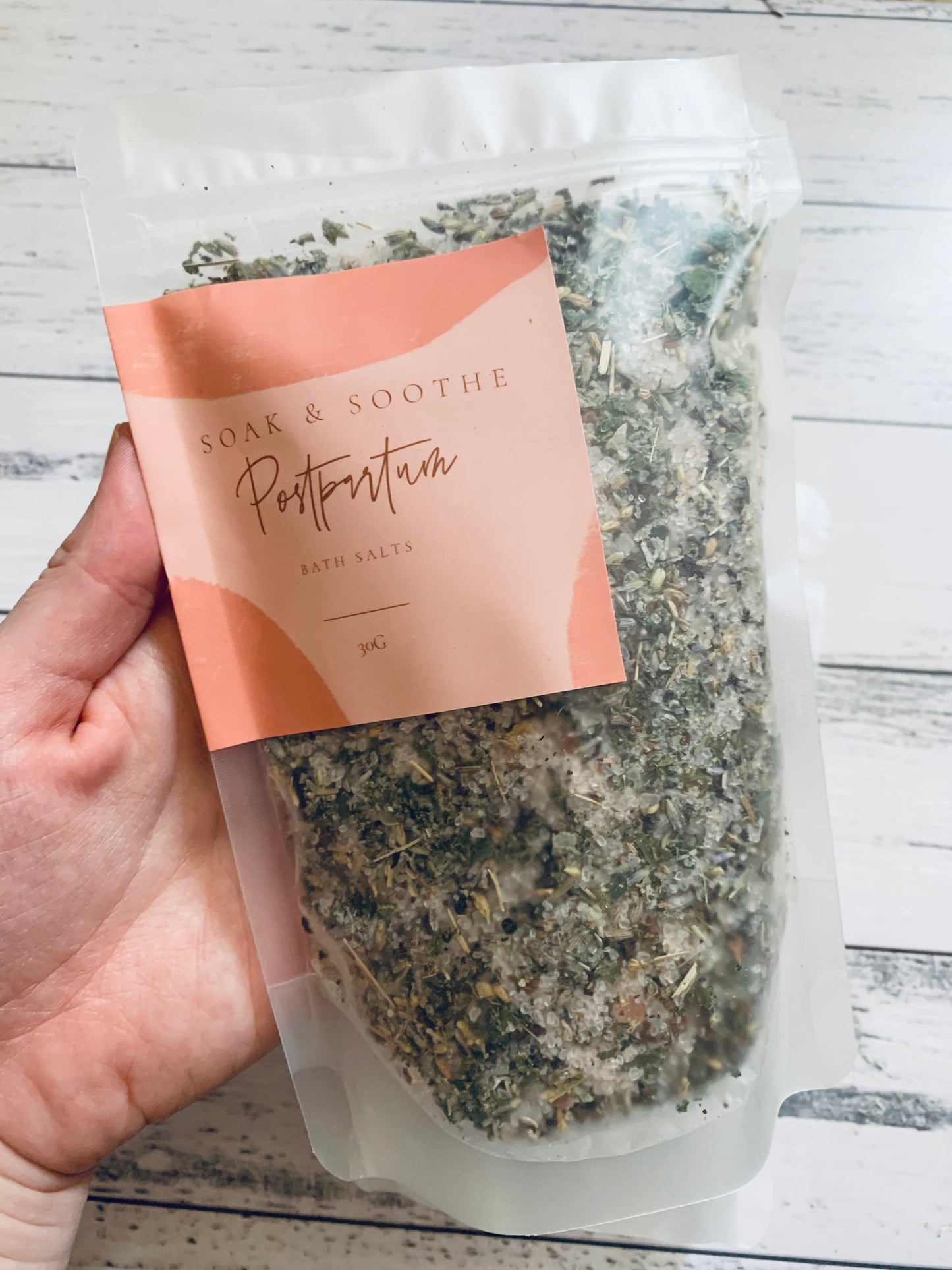 Postpartum recovery birth bath salt soak