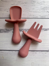 Load image into Gallery viewer, Chubby Silicone Fork &amp; Spoon Set
