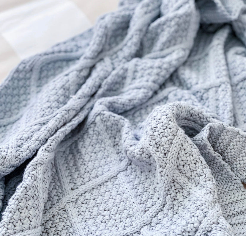 Cornflour Organic Knitted Blanket