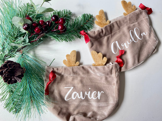Velvet Reindeer Bags