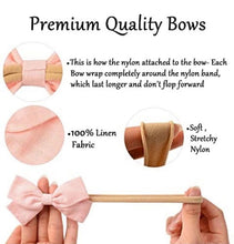 Load image into Gallery viewer, Linen bow nylon headbands
