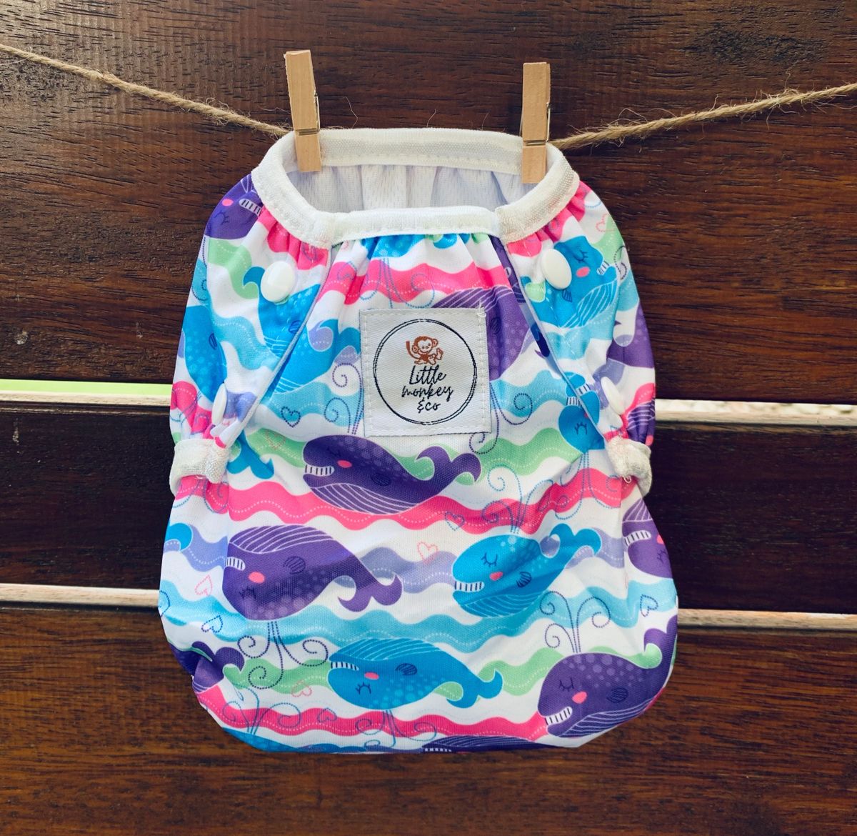 REUSABLE SWIM NAPPY ~ Whale